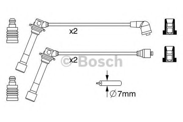 Fios de alta voltagem, kit 0986357241 Bosch