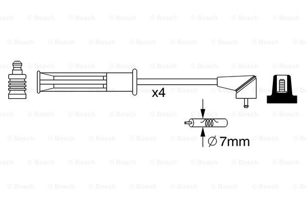 Fios de alta voltagem, kit 0986357256 Bosch