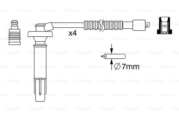 0986357262 Bosch Fios de alta voltagem, kit
