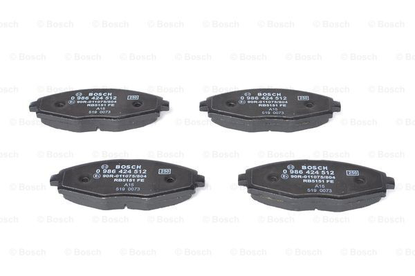 Sapatas do freio dianteiras de disco 0986424512 Bosch