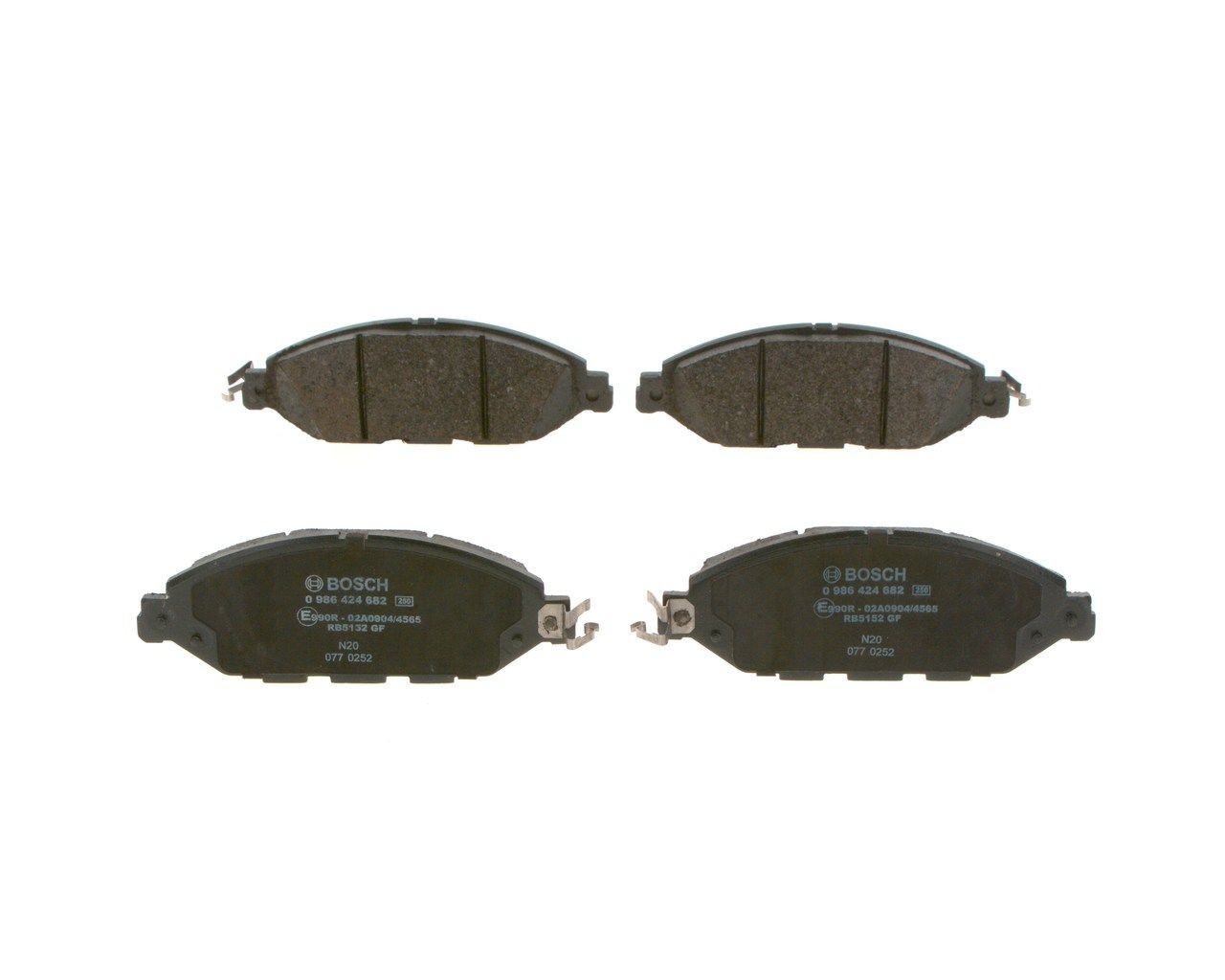 0986424682 Bosch Sapatas do freio dianteiras de disco