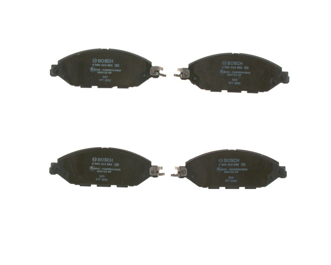 Compre 0986424682 Bosch Sapatas do freio dianteiras de disco