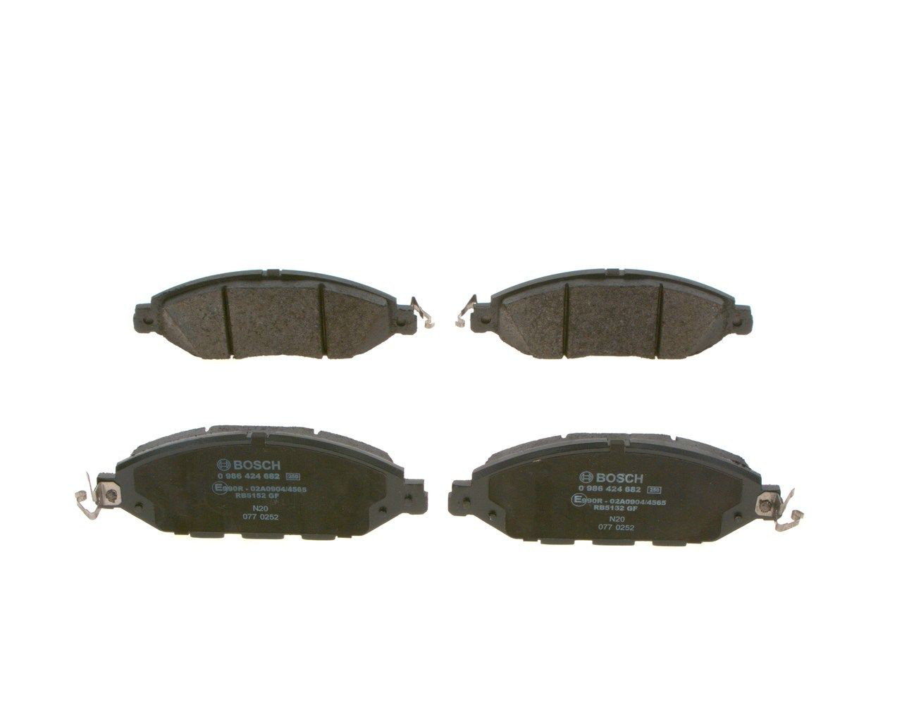 Sapatas do freio dianteiras de disco Bosch 0986424682 preço, a partir de 31,32 USD
