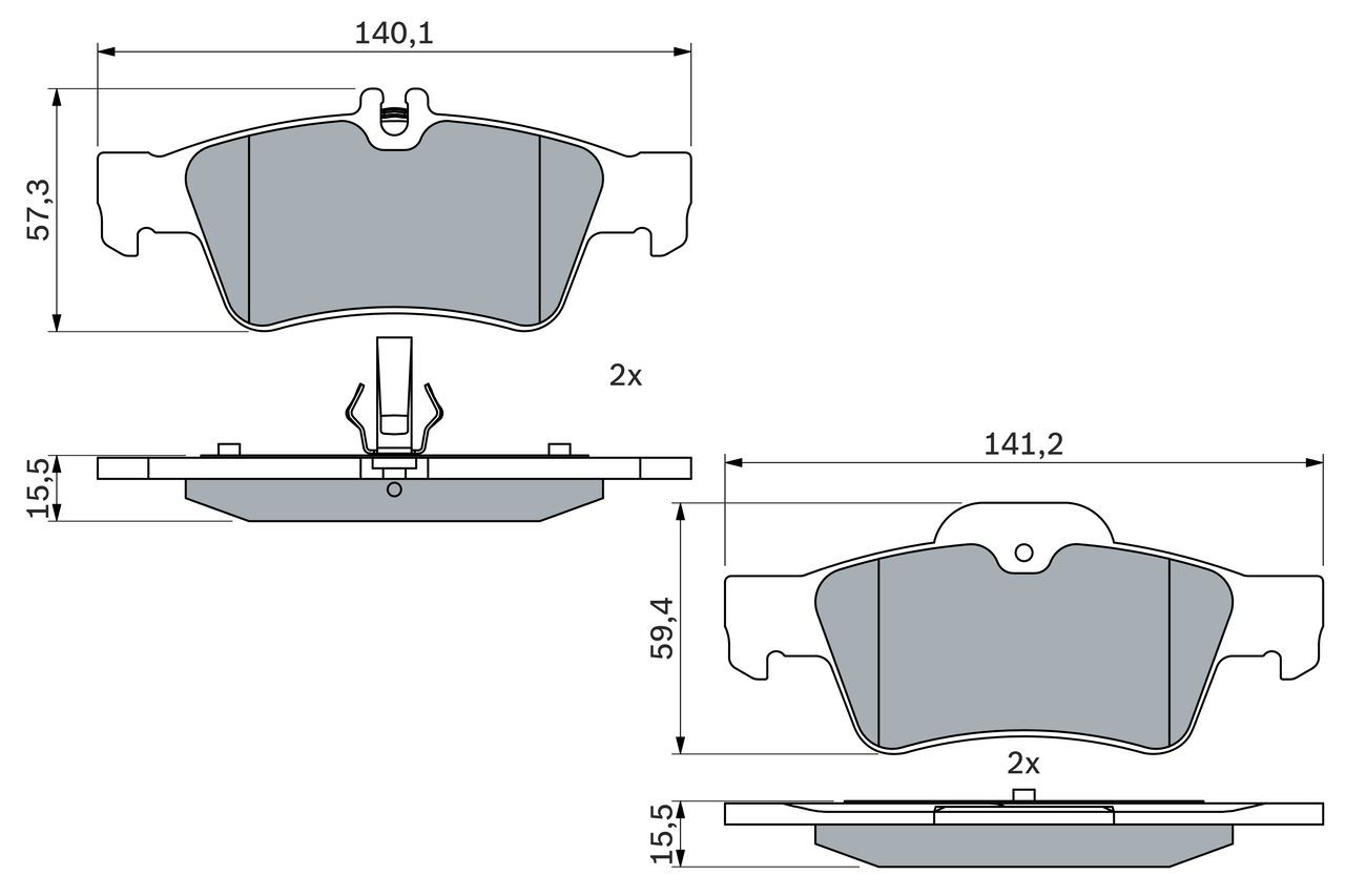 0986424699 Bosch Sapatas do freio traseiras de disco