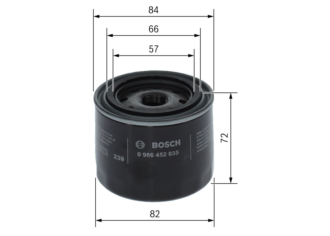 Filtro de óleo Bosch 0986452035