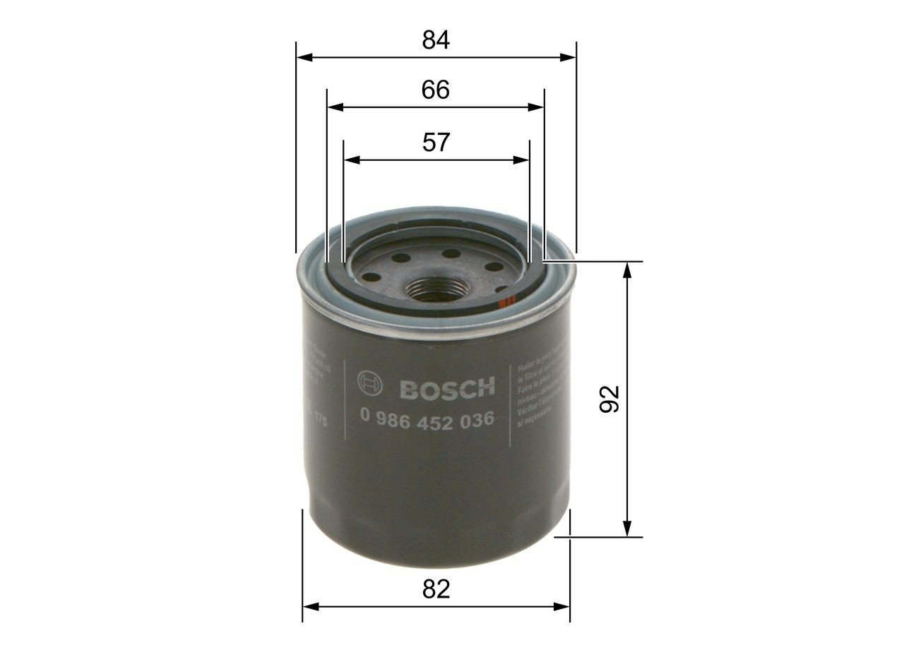 Filtro de óleo 0986452036 Bosch
