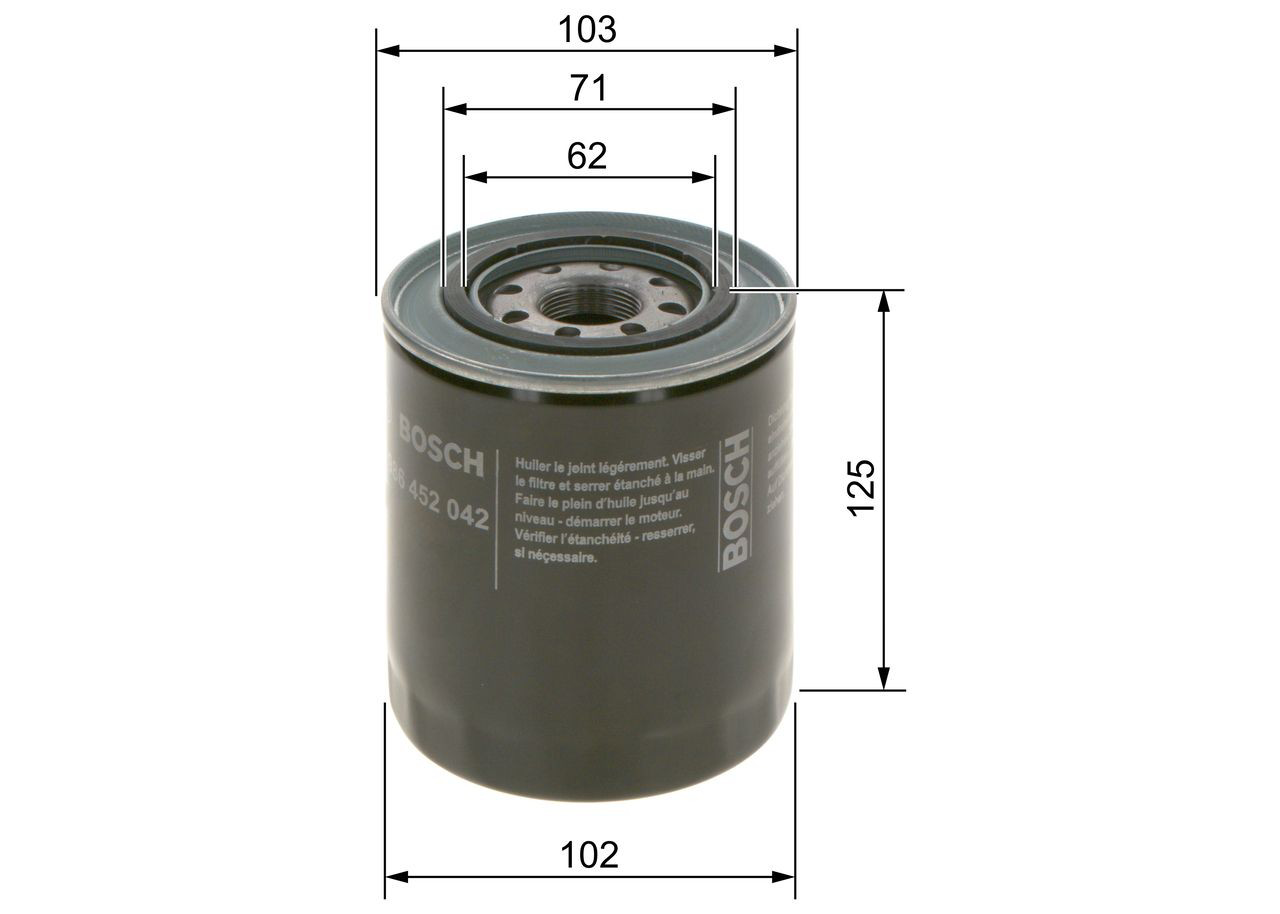 Filtro de óleo Bosch 0986452042