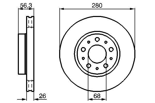 Compre 0986478298 Bosch Disco do freio dianteiro