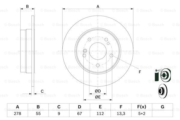 0986478325 Bosch Disco do freio traseiro