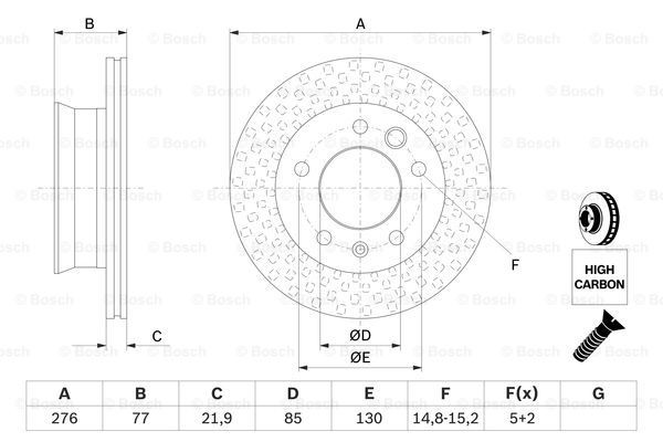 Compre 0986478849 Bosch Disco do freio dianteiro