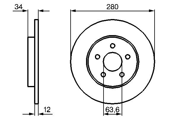 0986479068 Bosch Disco do freio traseiro