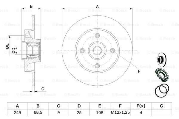 Compre 0986479279 Bosch Disco do freio traseiro