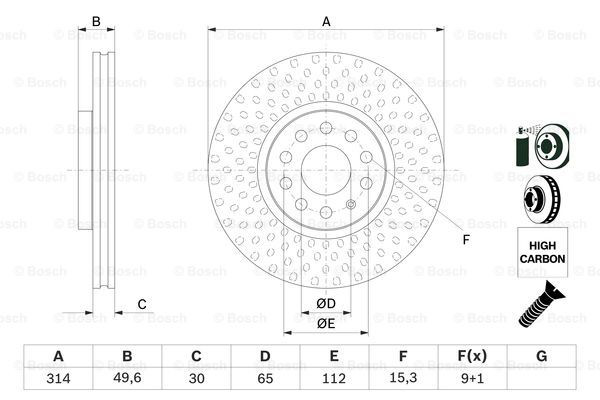 Compre 0986479735 Bosch Disco do freio dianteiro