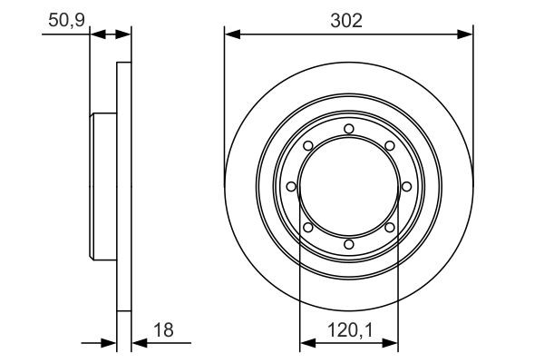 0986479A93 Bosch Disco do freio traseiro