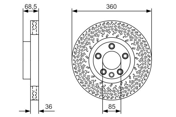 0986479B12 Bosch Disco do freio dianteiro