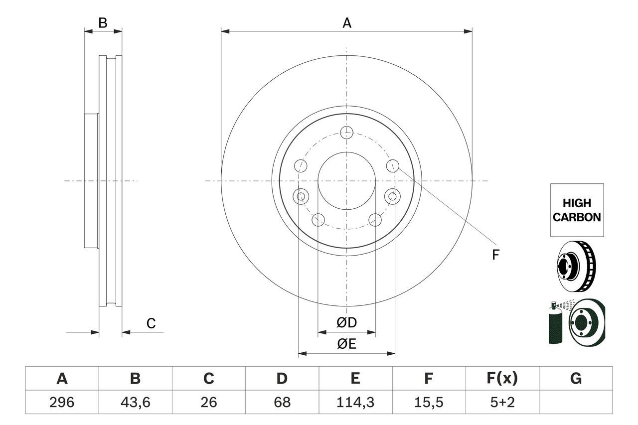 Compre 0986479F05 Bosch Disco do freio dianteiro