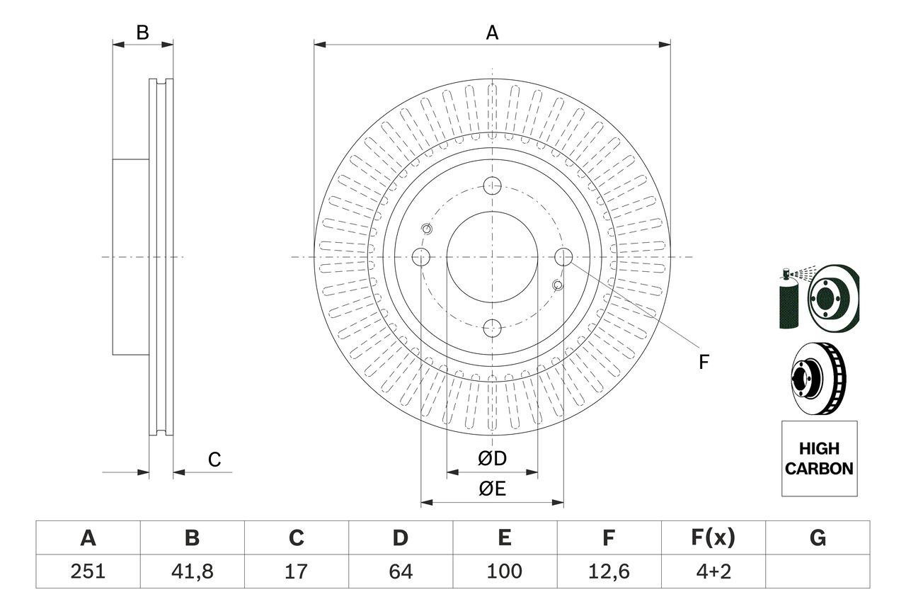 Compre 0986479F14 Bosch Disco do freio dianteiro