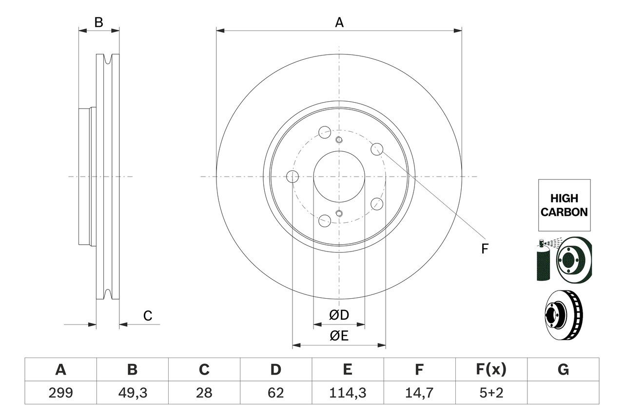 Compre 0986479F49 Bosch Disco do freio dianteiro