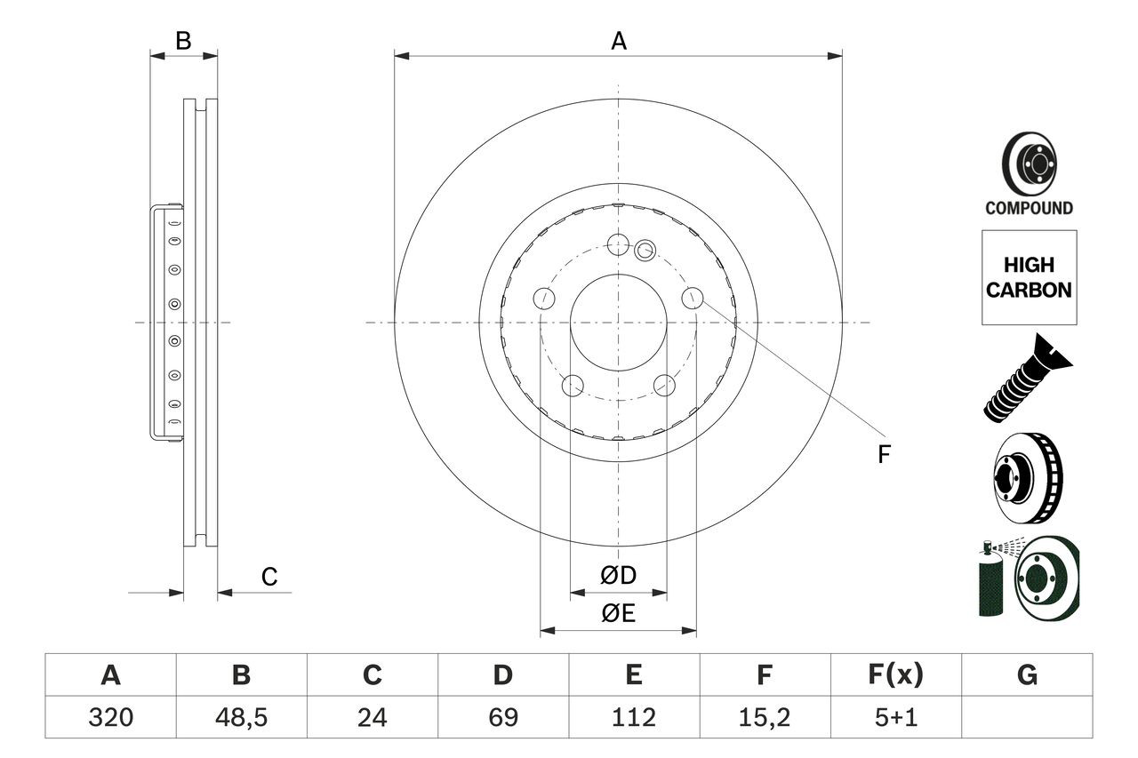 Compre 0986479H43 Bosch Disco do freio traseiro