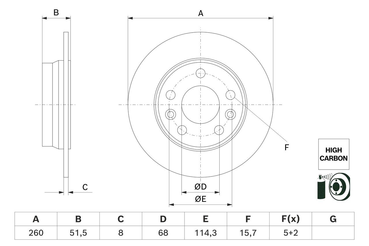 Compre 0986479H61 Bosch Disco do freio traseiro