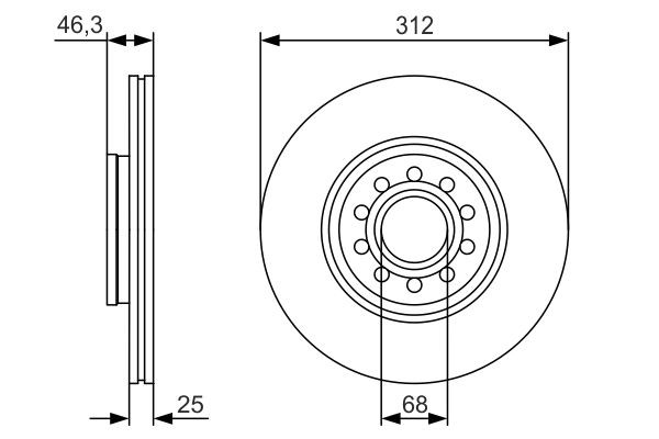 Compre 0986479S23 Bosch Disco do freio dianteiro