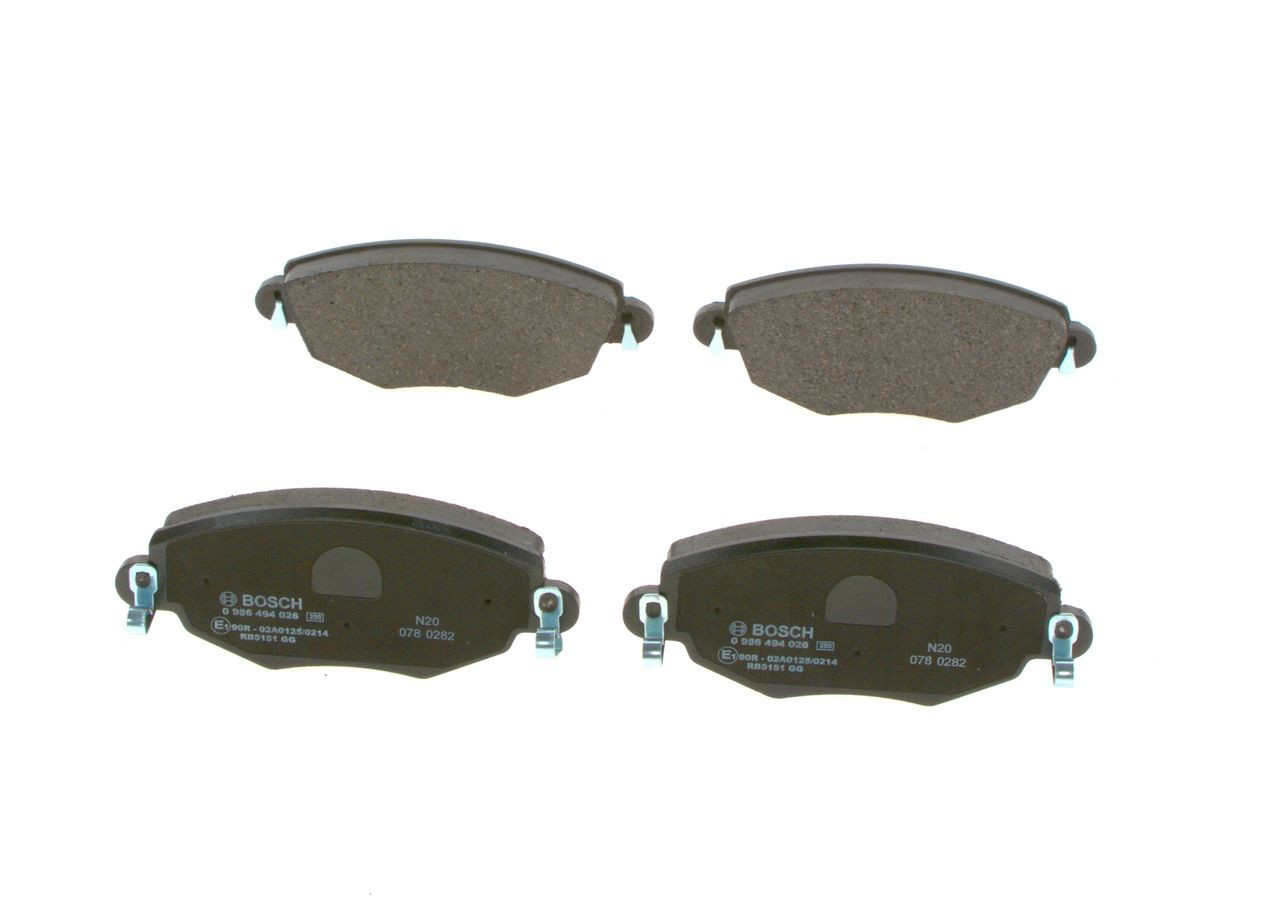 Sapatas do freio dianteiras de disco 0986494026 Bosch