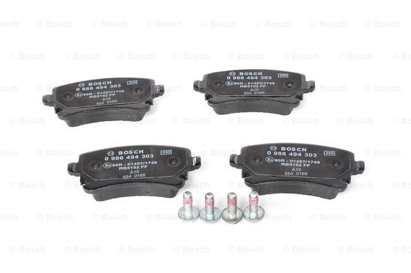 Compre 0986494303 Bosch Sapatas do freio traseiras de disco