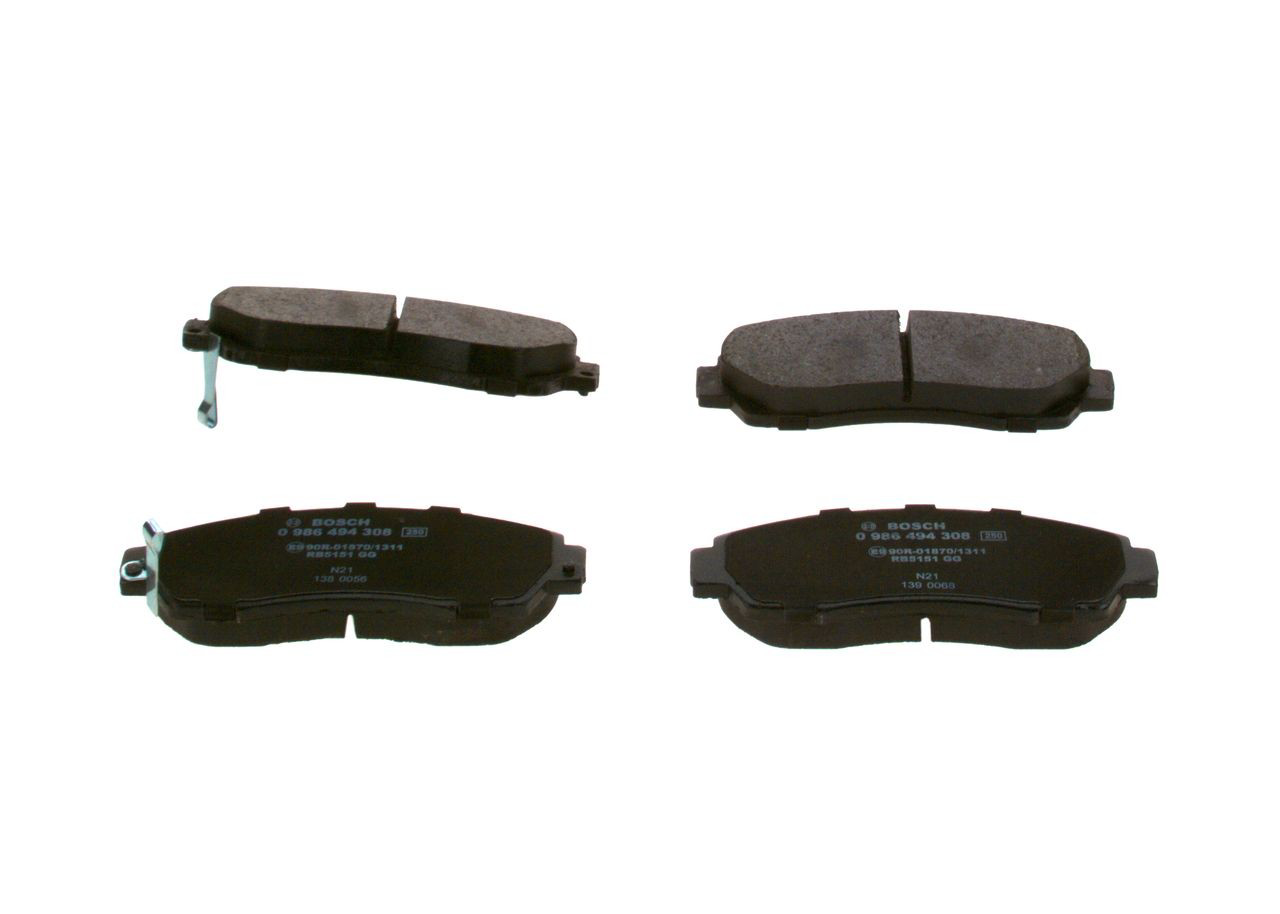 Sapatas do freio dianteiras de disco 0986494308 Bosch