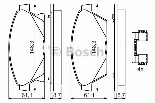 Compre 0986494657 Bosch Sapatas do freio traseiras de disco