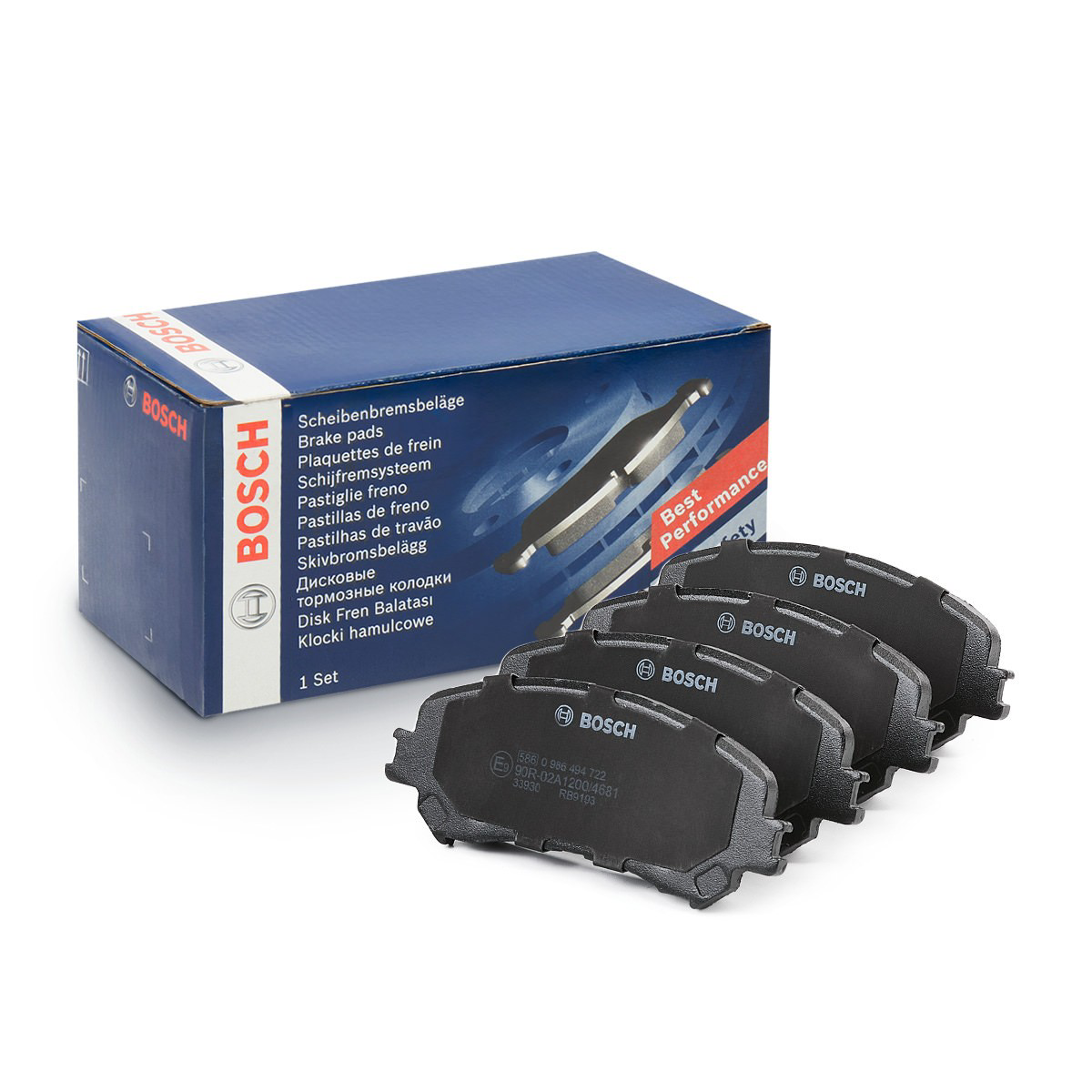 0986494722 Bosch Sapatas do freio dianteiras de disco