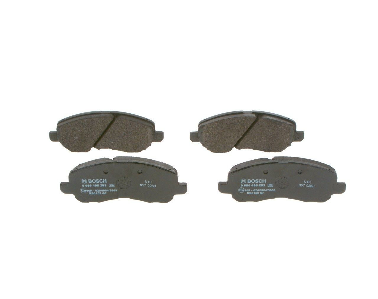 0986495253 Bosch Sapatas do freio dianteiras de disco