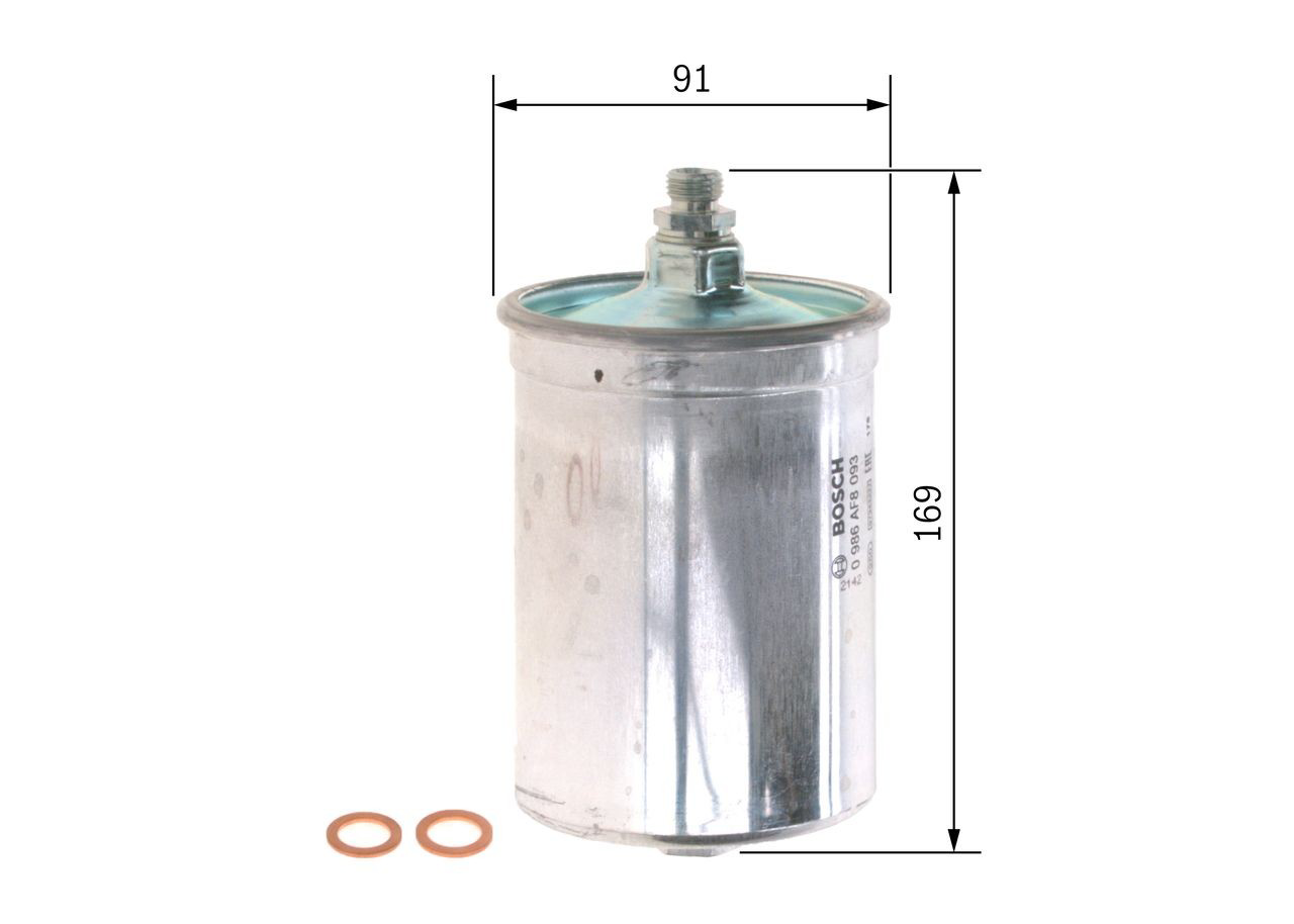 Filtro de combustível 0986AF8093 Bosch