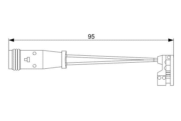 Compre 1987473006 Bosch Sensor dianteiro direito de desgaste das sapatas do freio