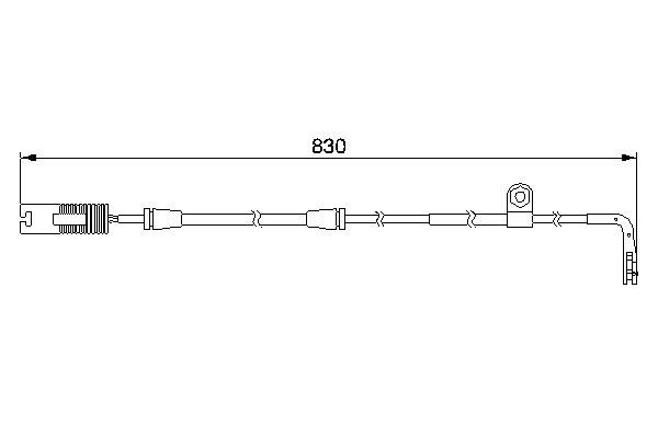 1987474958 Bosch Sensor dianteiro de desgaste das sapatas do freio