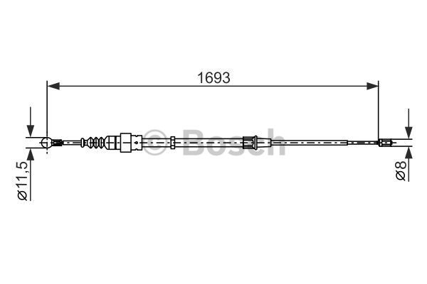 Compre 1987477698 Bosch Cabo traseiro direito/esquerdo do freio de estacionamento