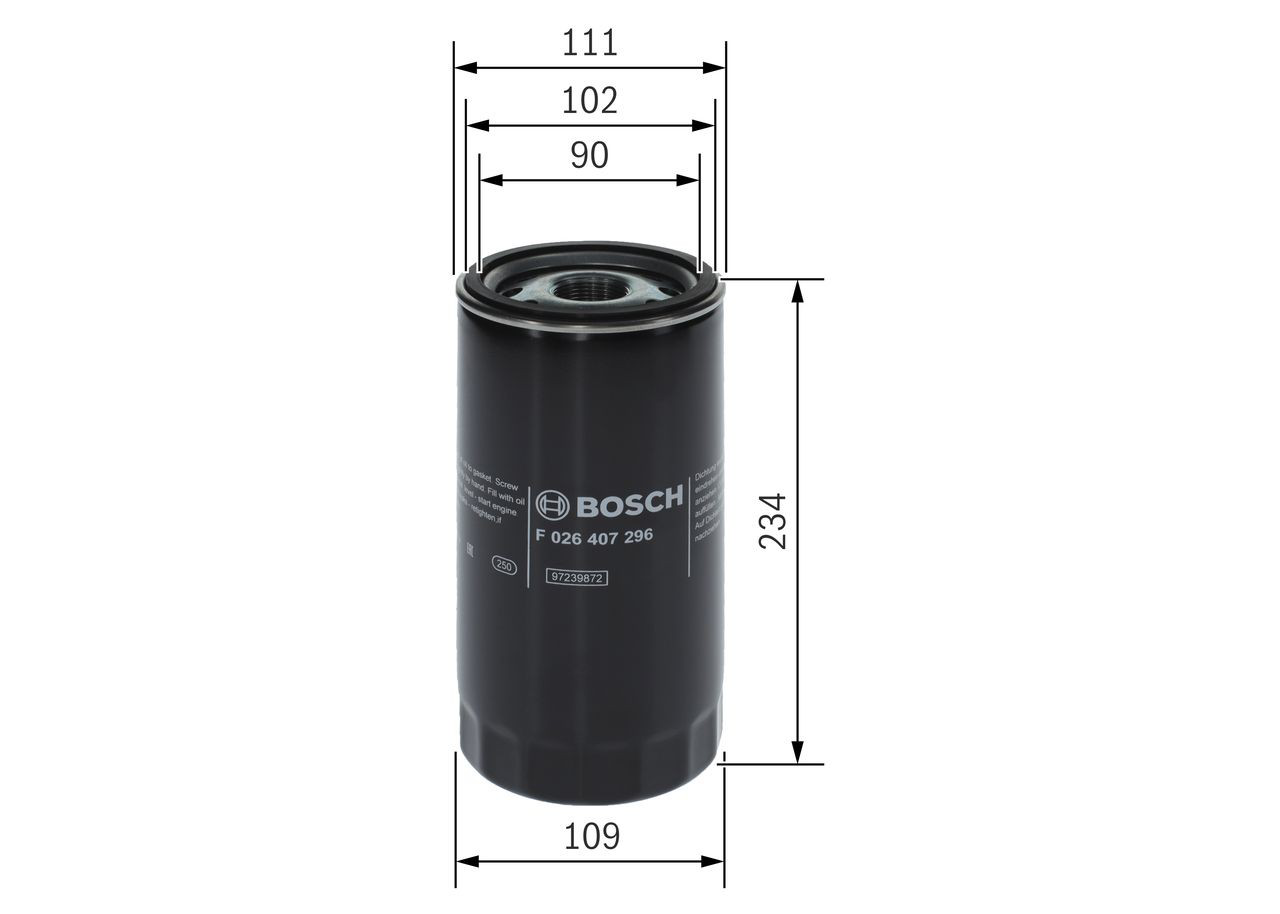 Filtro de óleo F026407296 Bosch