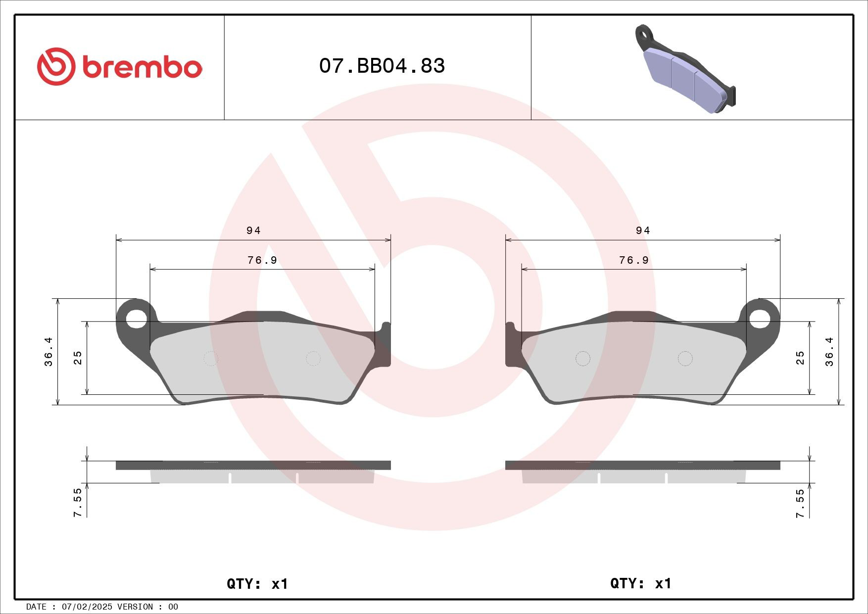 Sapatas do freio traseiras de disco KTM 50313030000