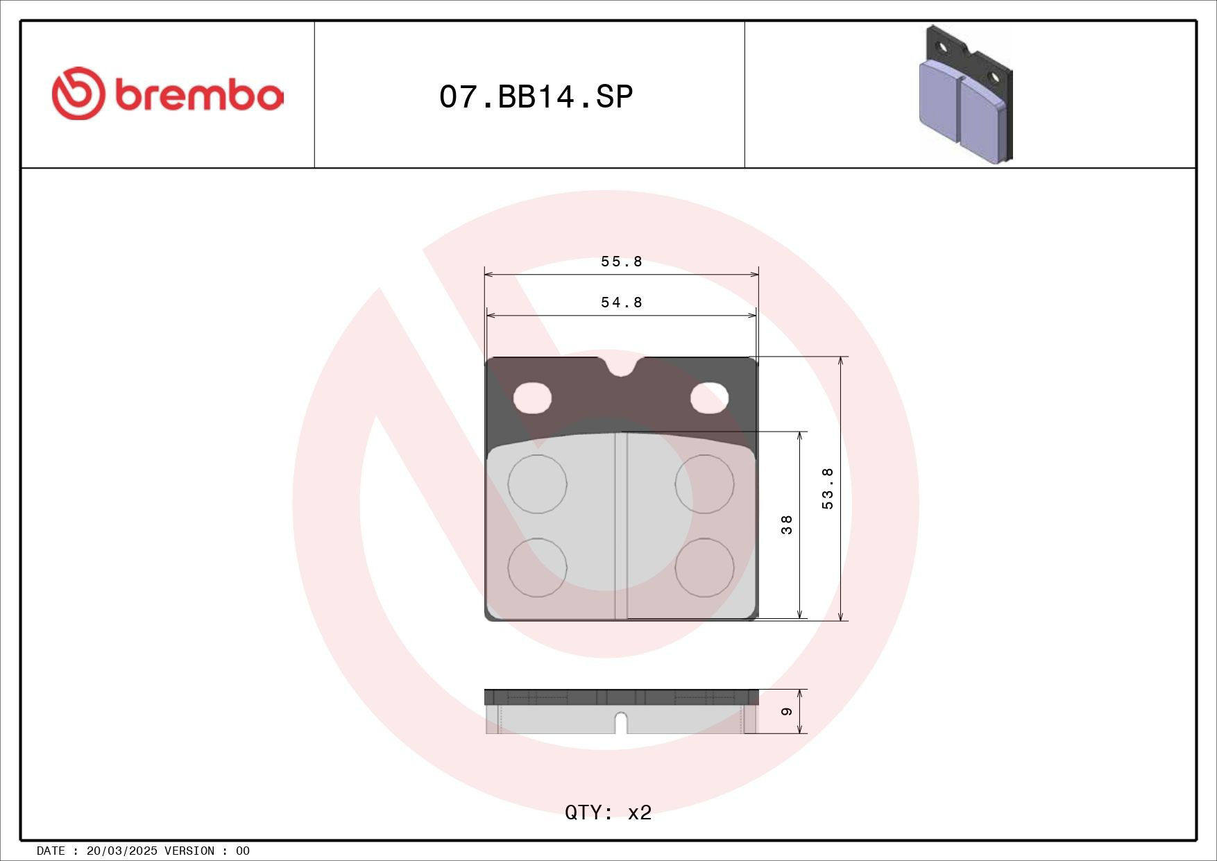 07BB14SP Brembo