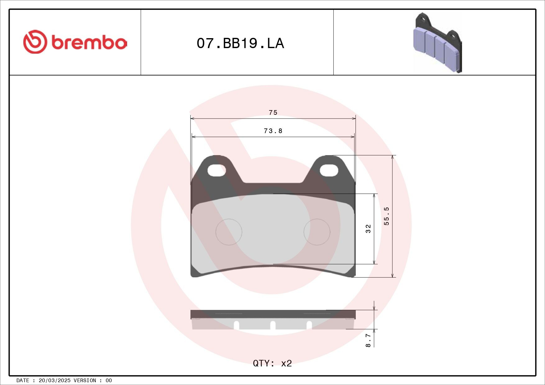 Compre 07BB19LA Brembo 