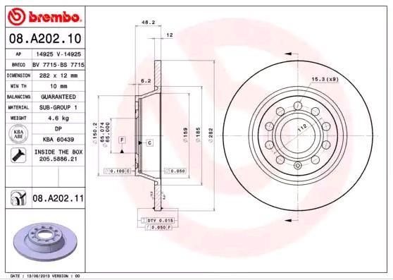 Compre 08A20211 Brembo Disco do freio traseiro