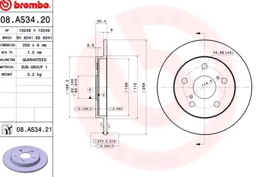 Compre 08A53421 Brembo Disco do freio traseiro