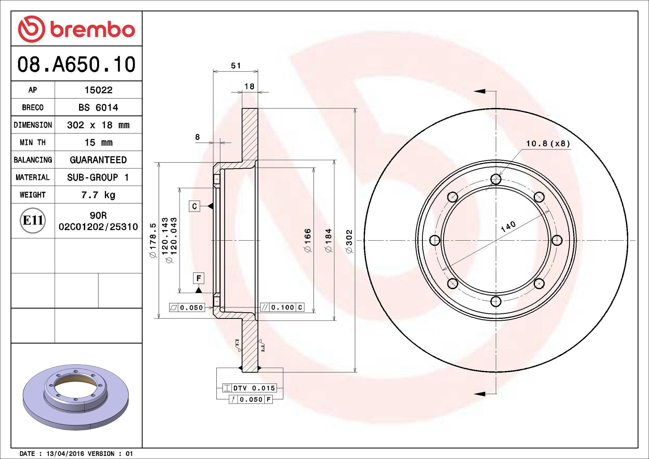 Disco do freio traseiro Brembo 08A65010 preço, a partir de 61,32 USD