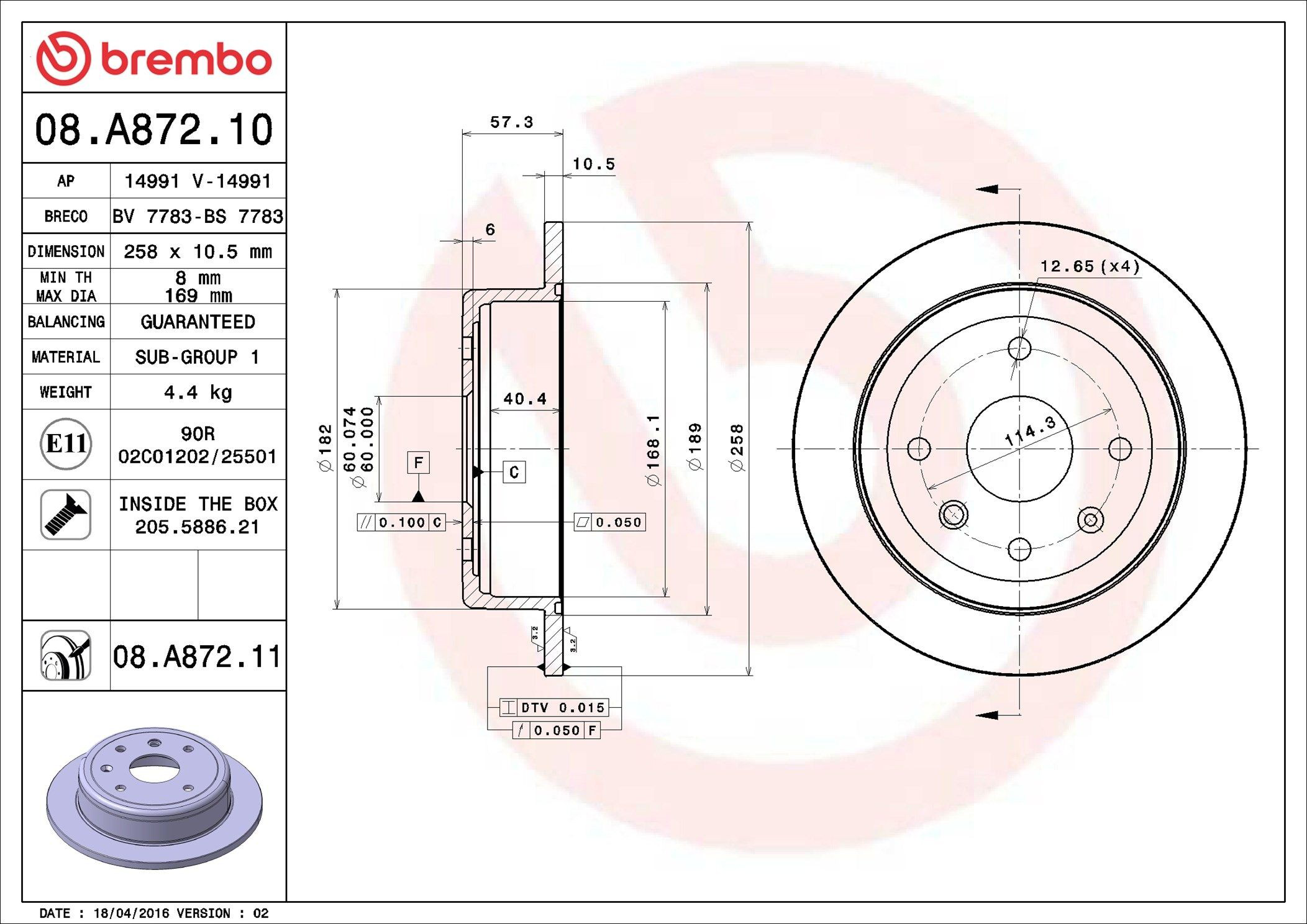 Compre 08A87211 Brembo Disco do freio traseiro