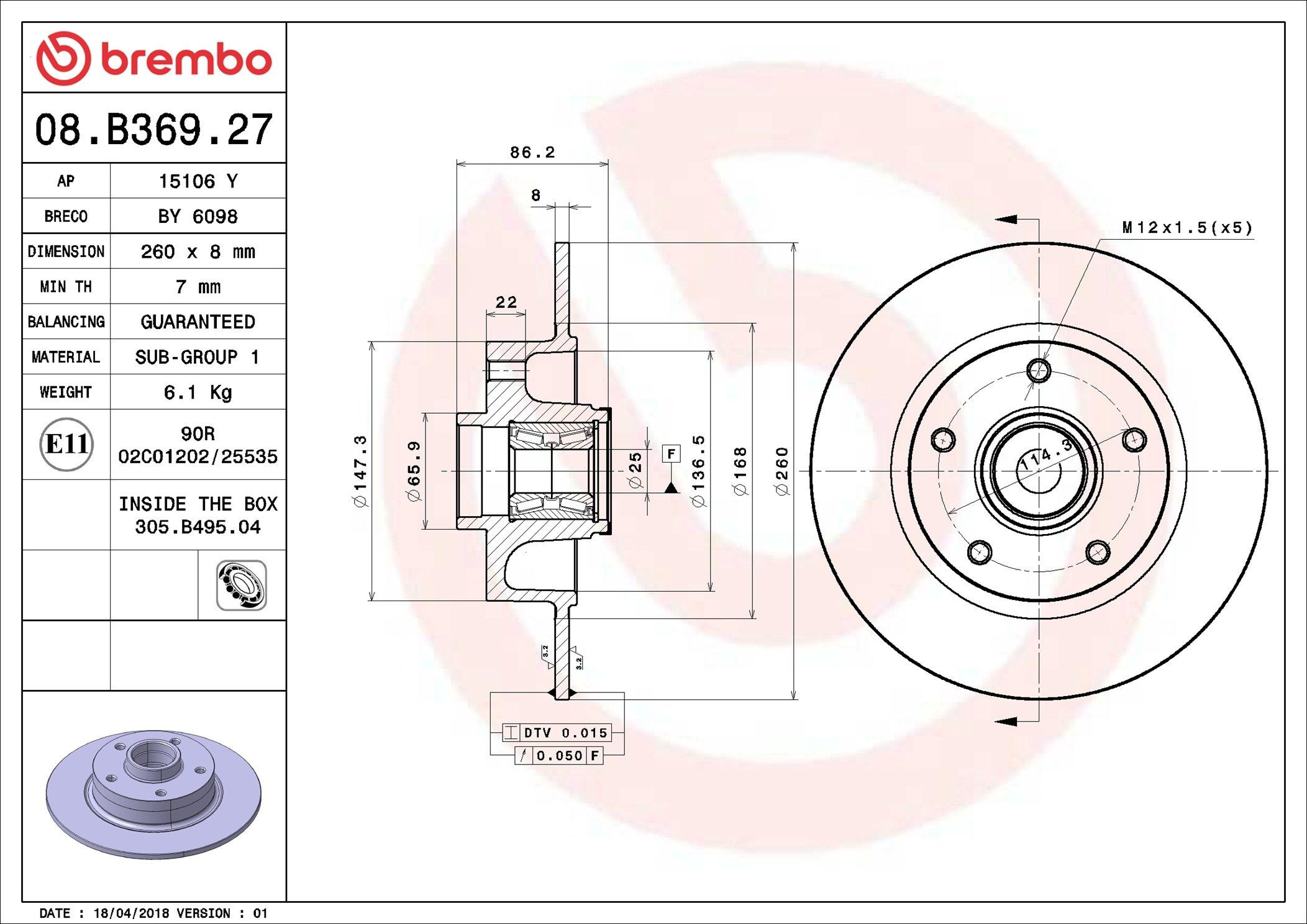 Disco do freio traseiro Brembo 08B36927 preço, a partir de 84,38 USD