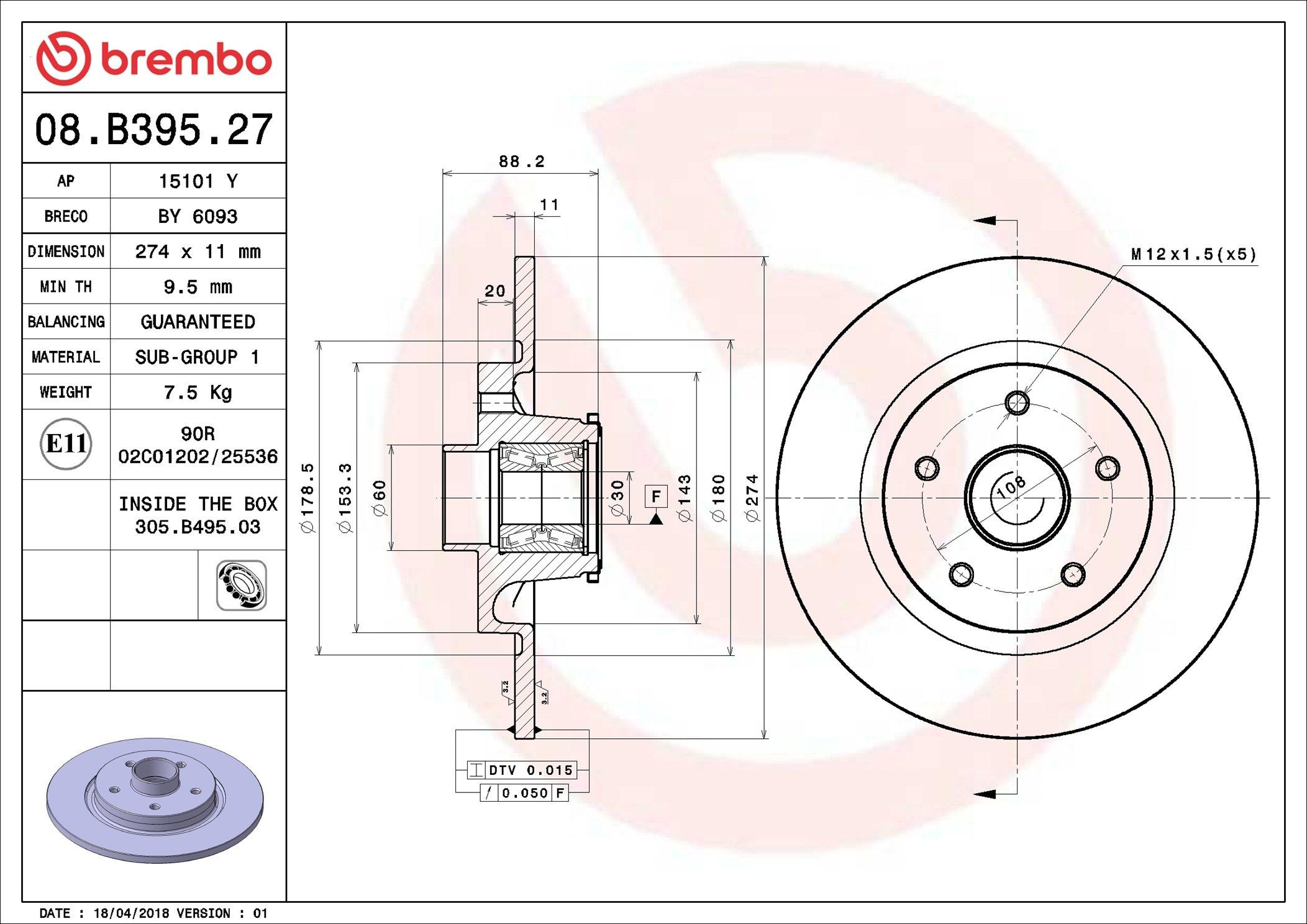 Disco do freio traseiro Brembo 08B39527 preço, a partir de 149,23 USD