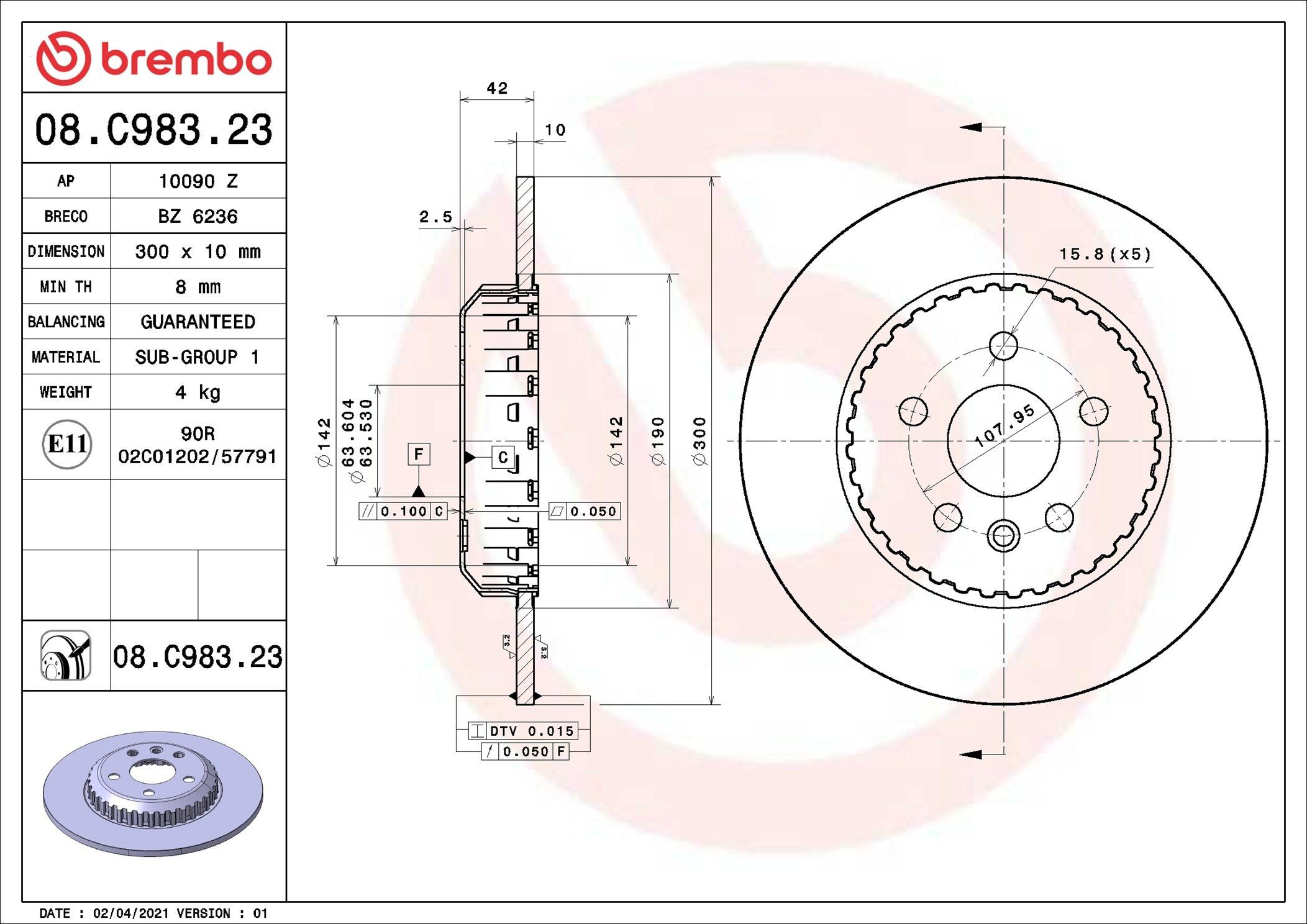 Disco do freio traseiro para Land Rover Range Rover EVOQUE L551