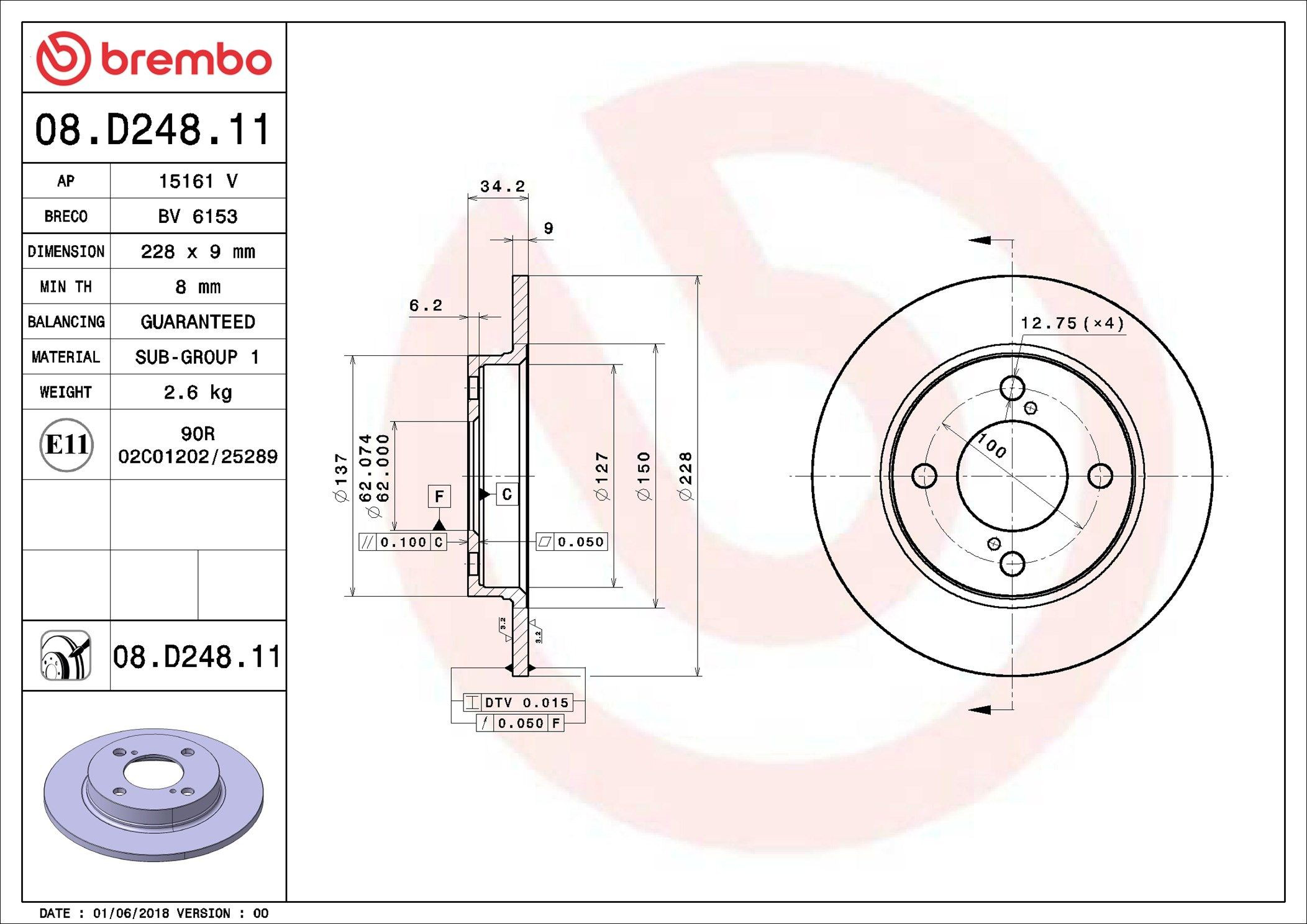 Compre 08D24811 Brembo Disco do freio traseiro
