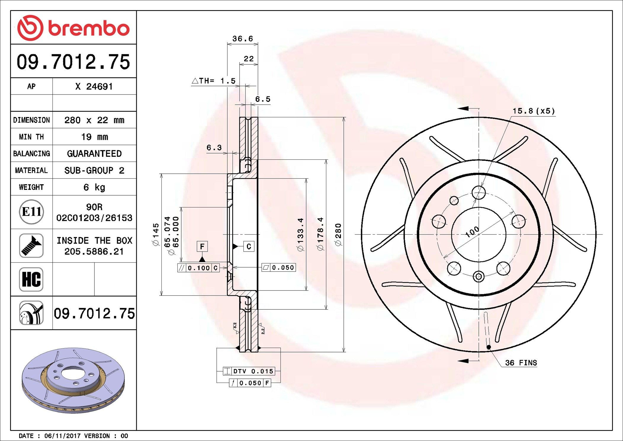  Brembo 09701275