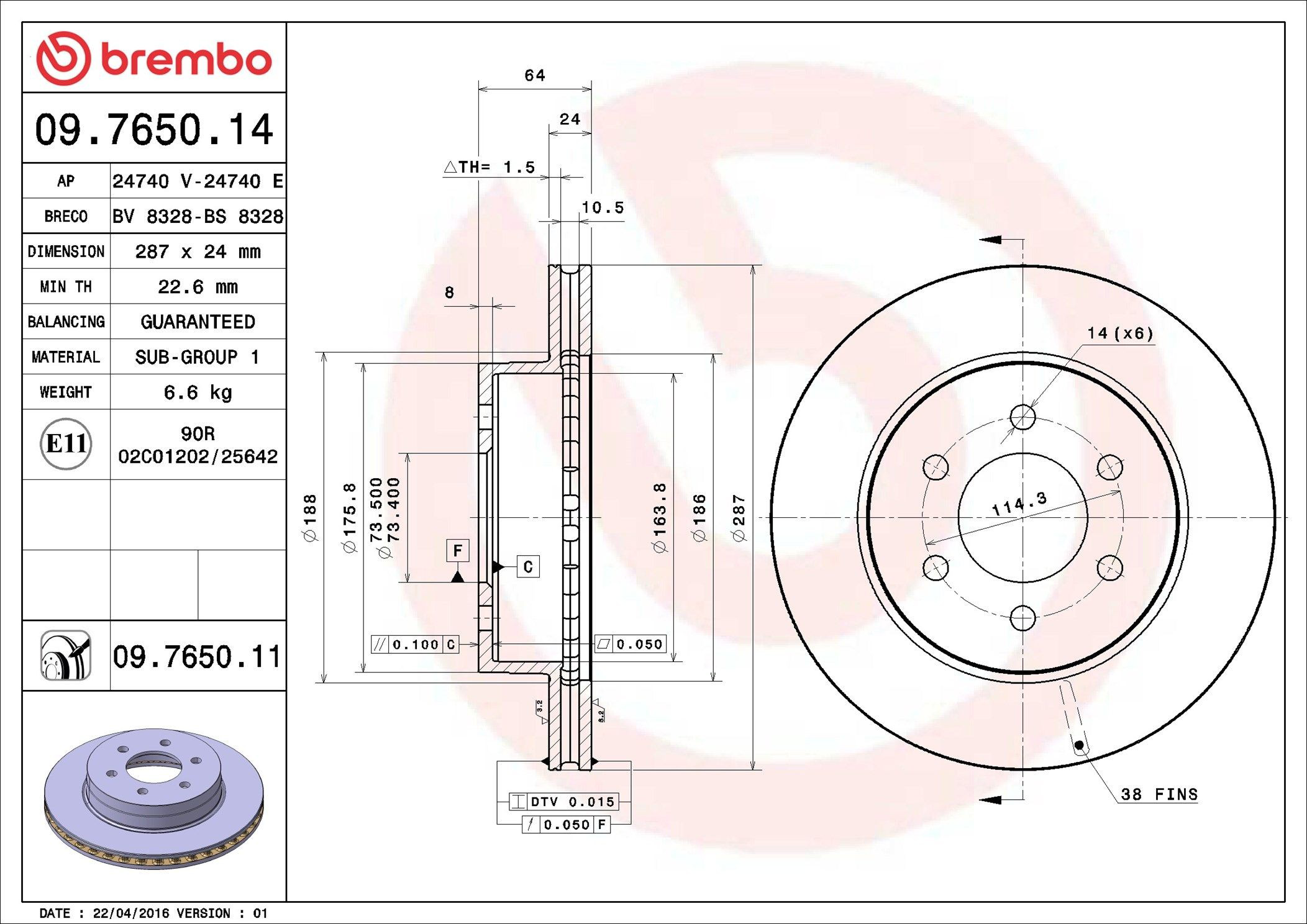 Disco do freio dianteiro K52009208AC Fiat/Alfa/Lancia