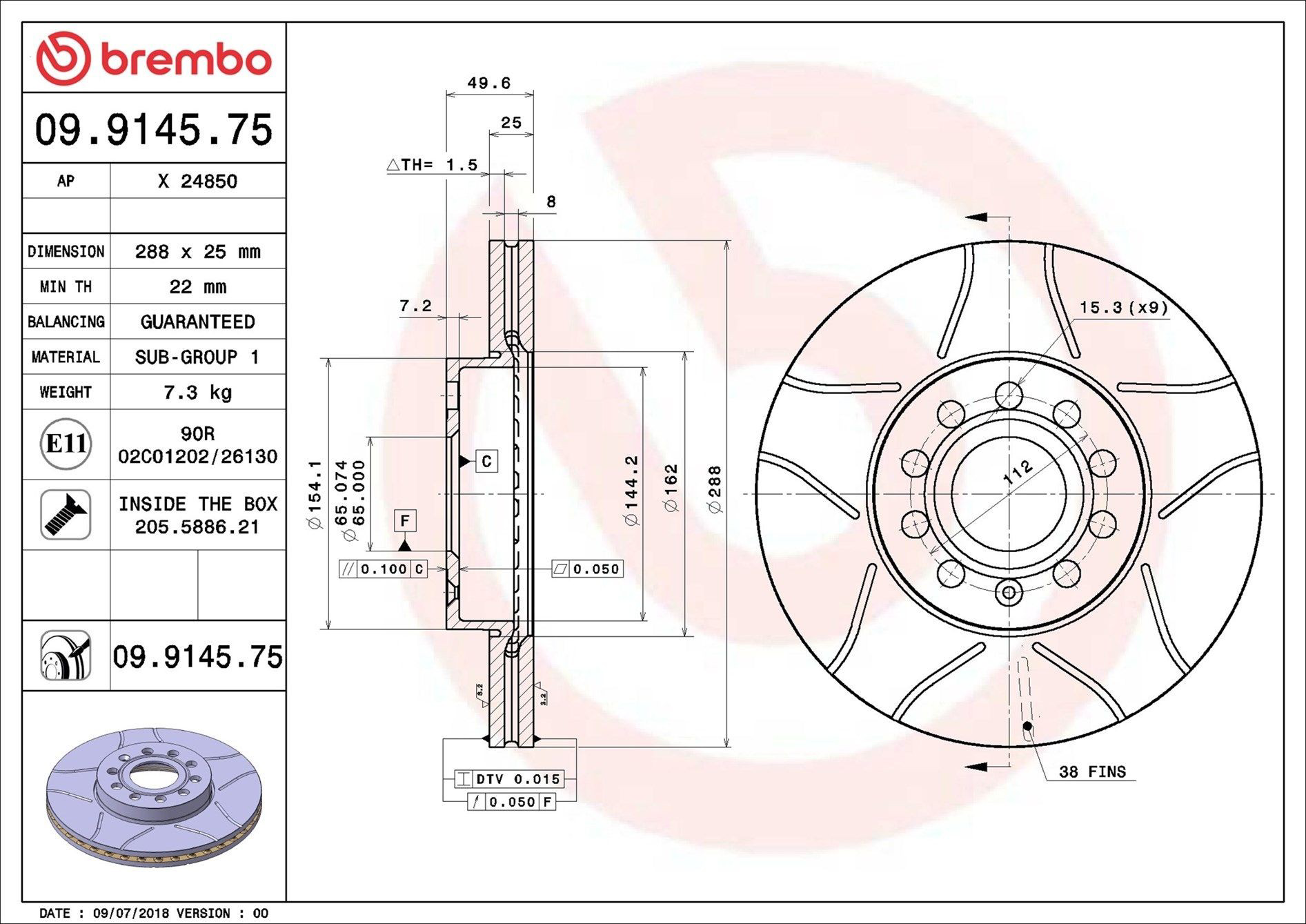 Compre 09914575 Brembo Kit de reparação dos freios dianteiros